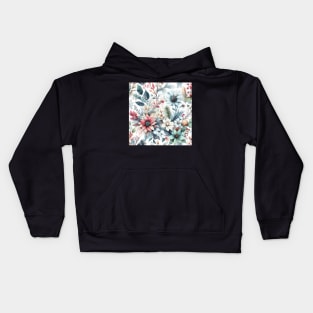 Winter Flower Pattern Kids Hoodie